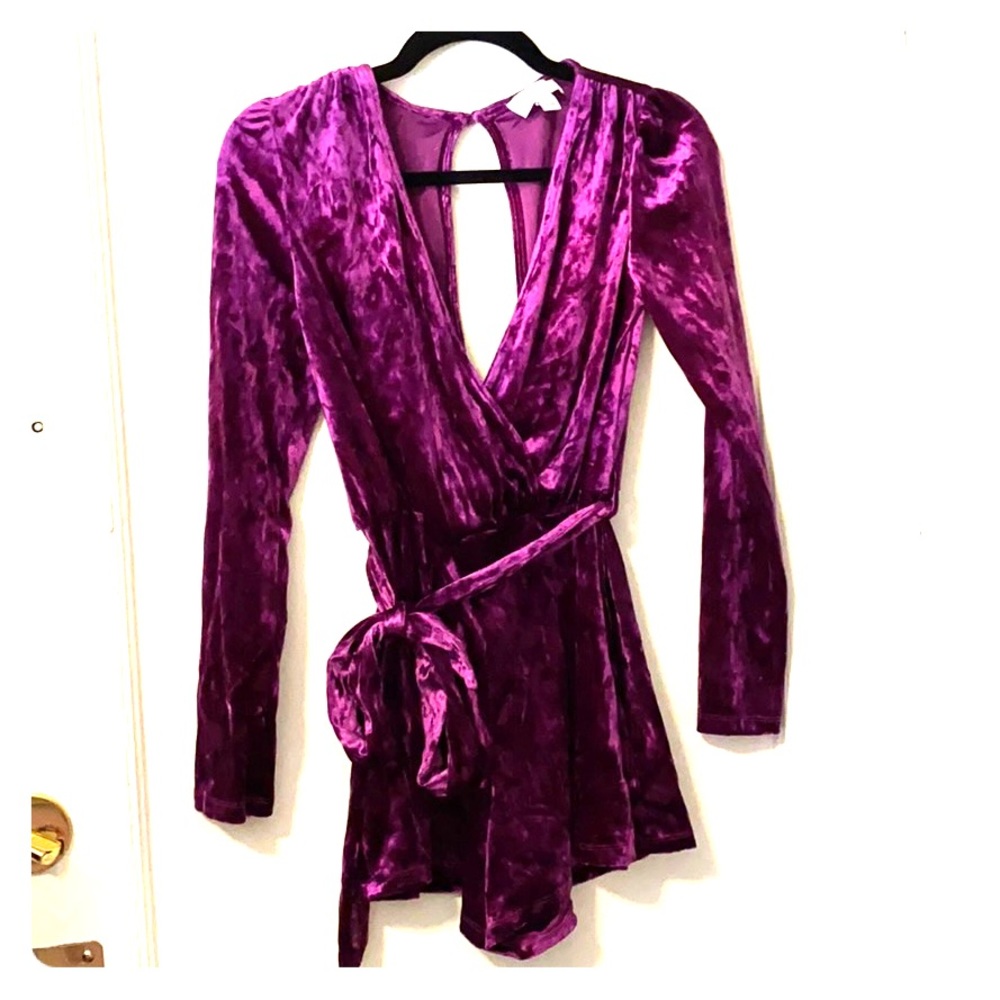 Topshop Velvet Romper